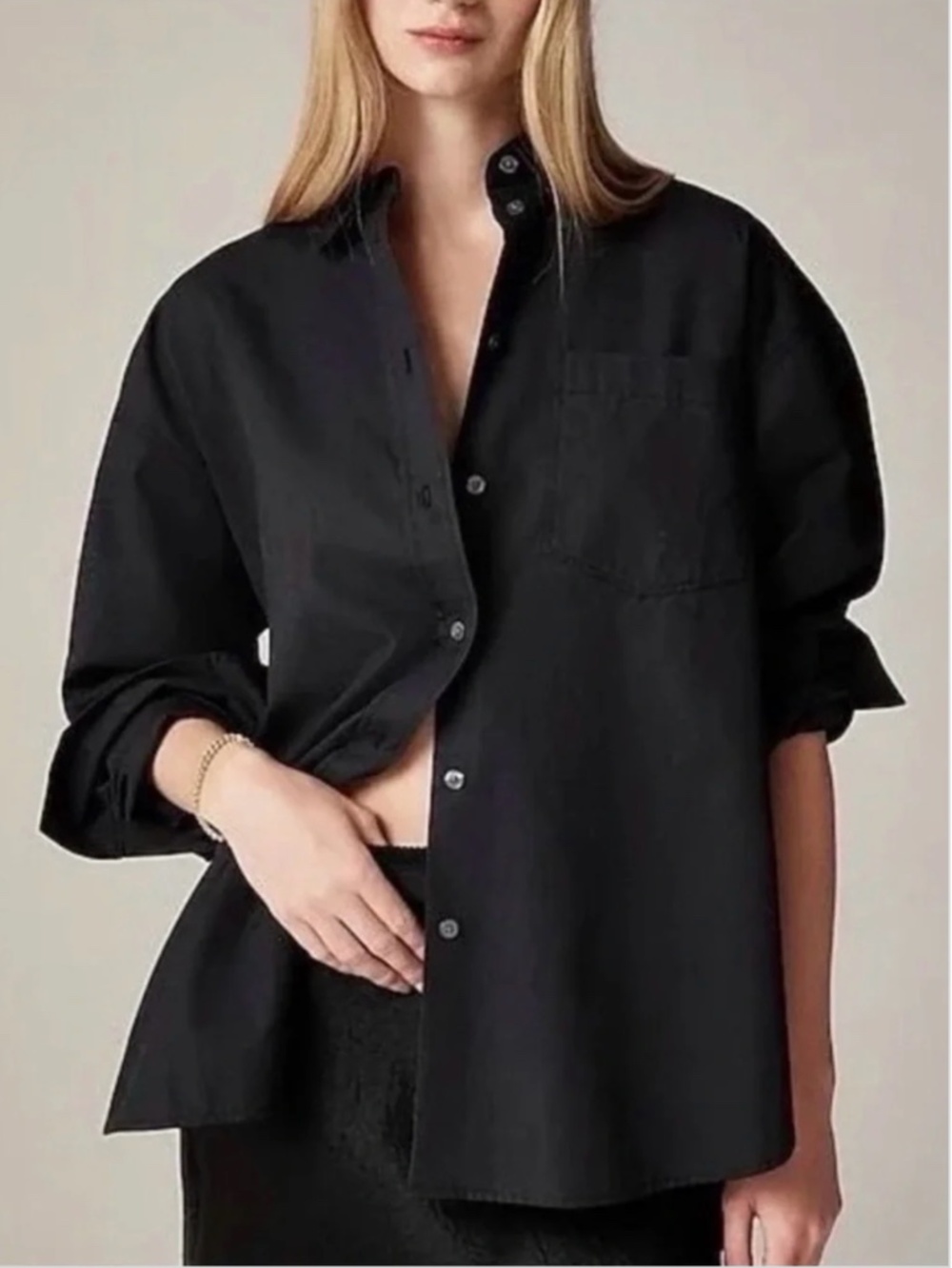 J.Crew Étienne oversized shirt in lightweight Oxford in Black Size XXS